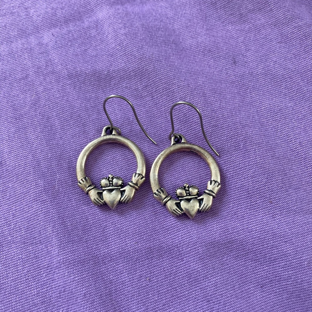 Stainless steel Claddagh earrings